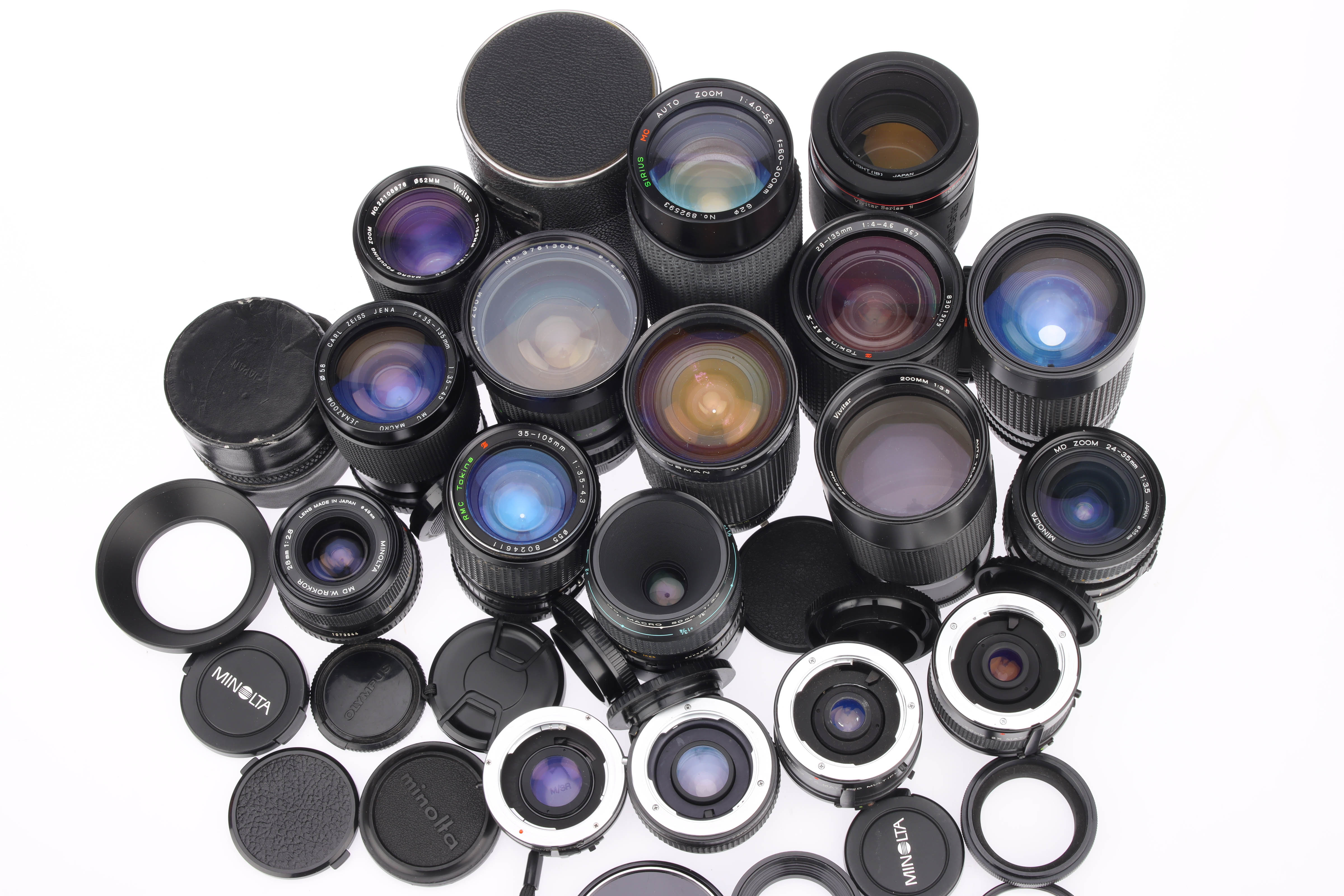 Lot 129 A Selection of Minolta MD Mount Lenses,