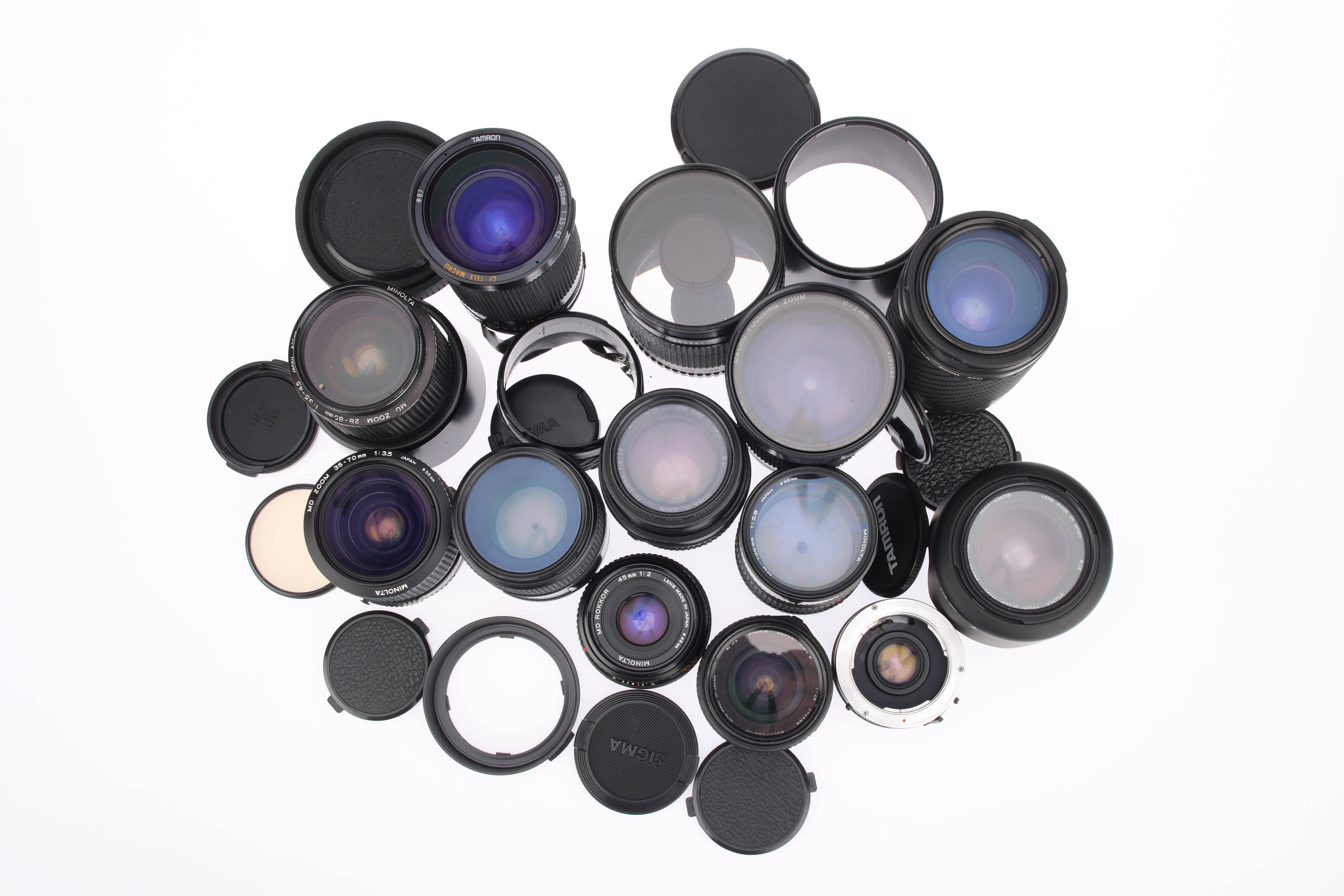 Lot 133 A Selection of Minolta MD Mount Lenses,