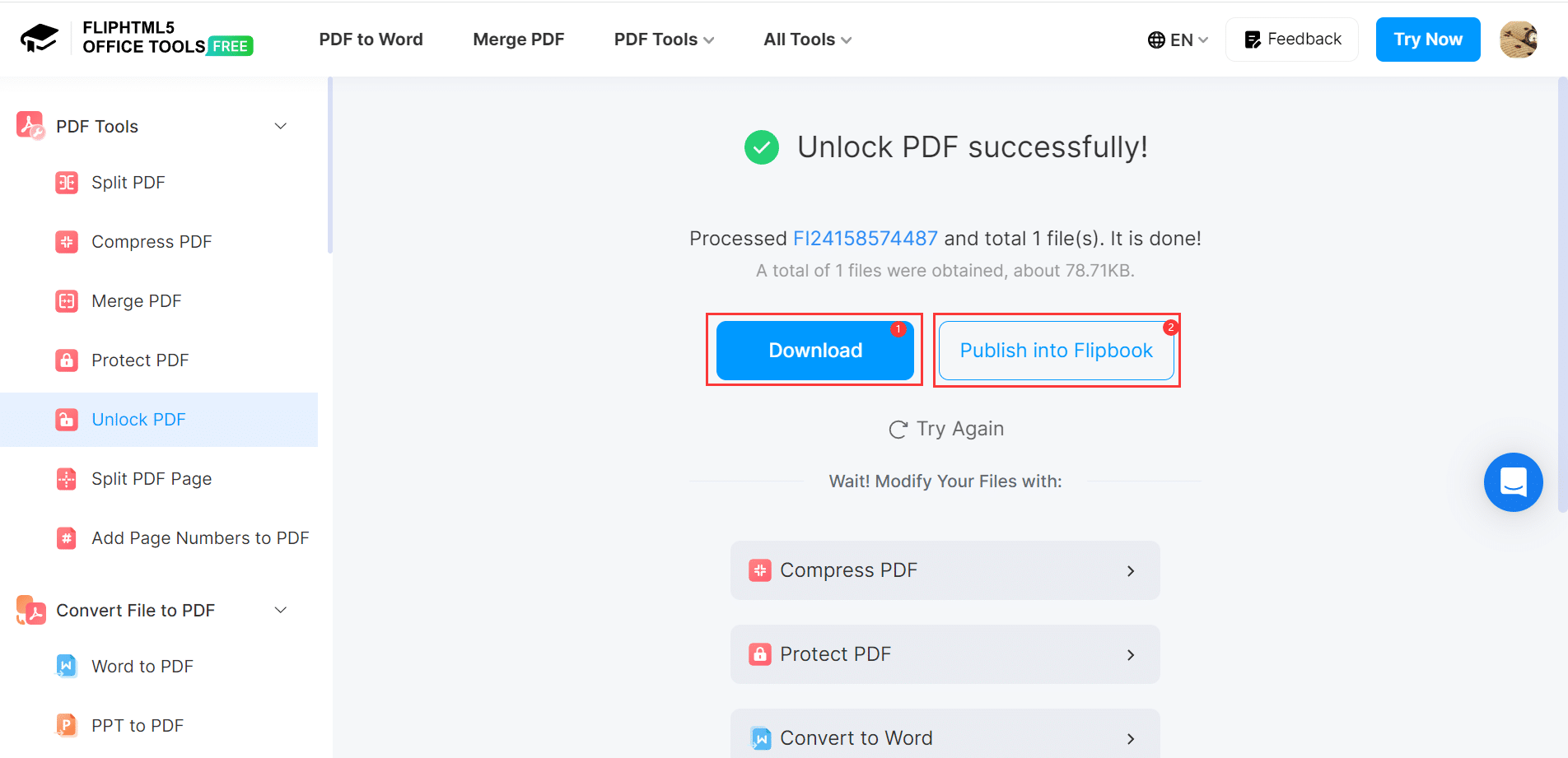 כיצד לפתוח PDF נעול ללא סיסמה בשישה שלבים באינטרנט FlipHTML5