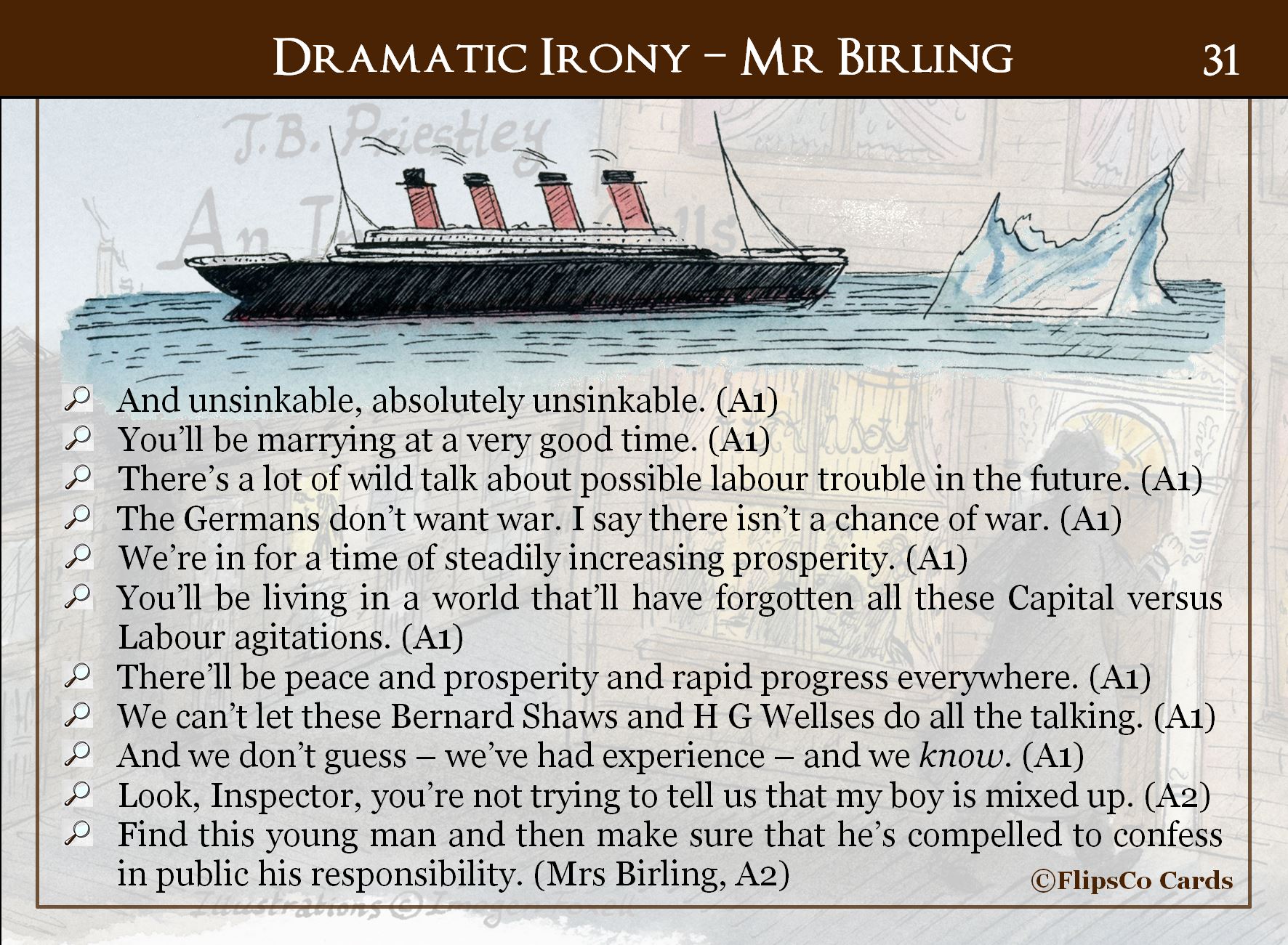 An Inspector Calls FlipsCo Cards