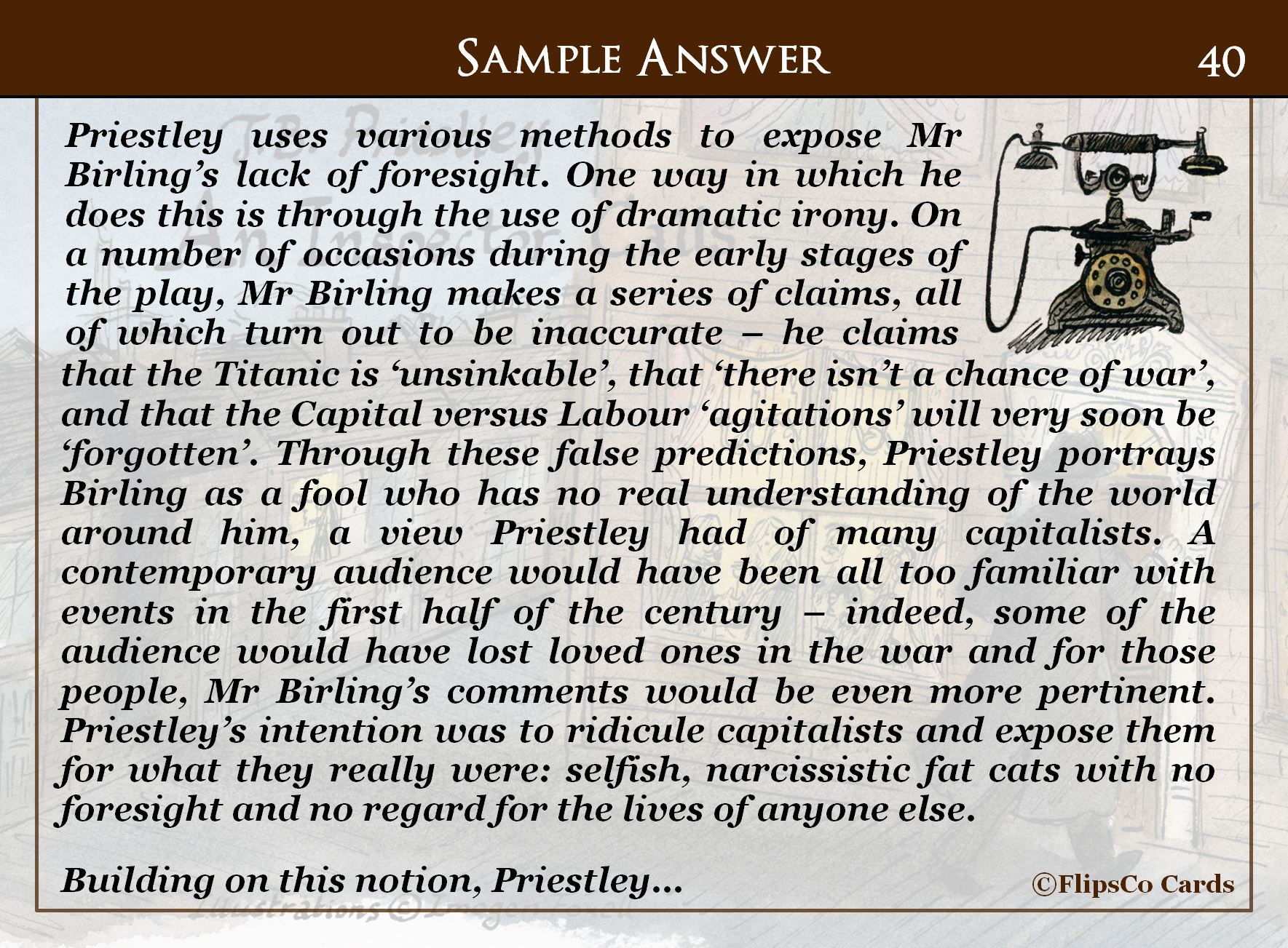An Inspector Calls FlipsCo Cards