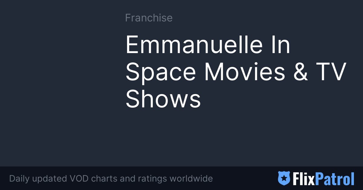 Emmanuelle In Space Movies & TV Shows • FlixPatrol