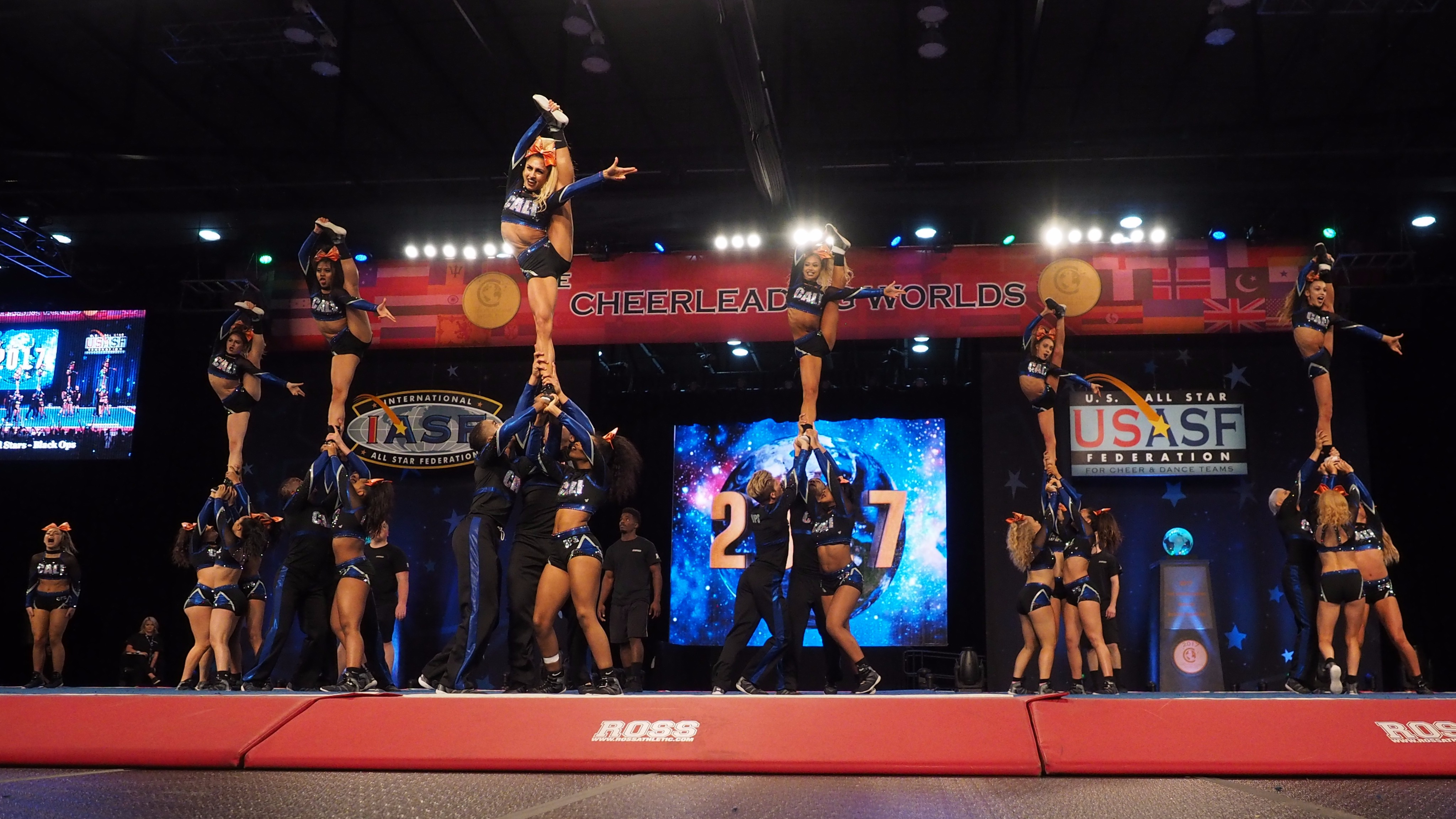 Competitive Cheerleading Basket Toss