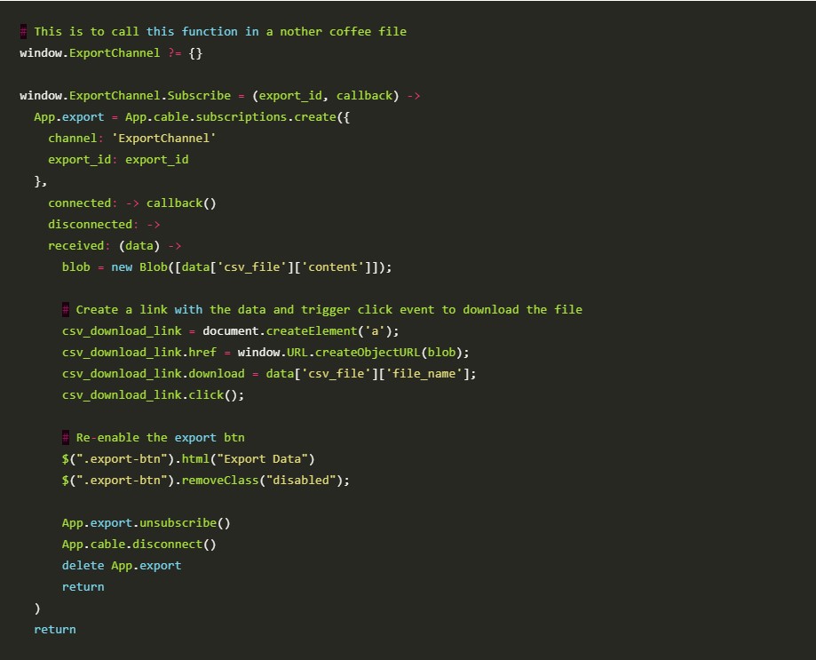Export big csv with Rails Active Job and Action Cable Floating Cube