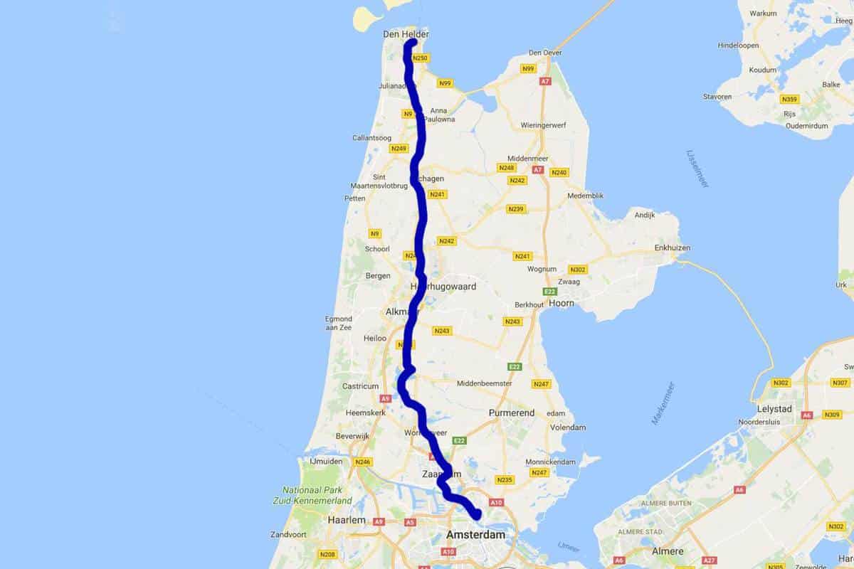 Staande Mastroute mit Google Maps float Magazin