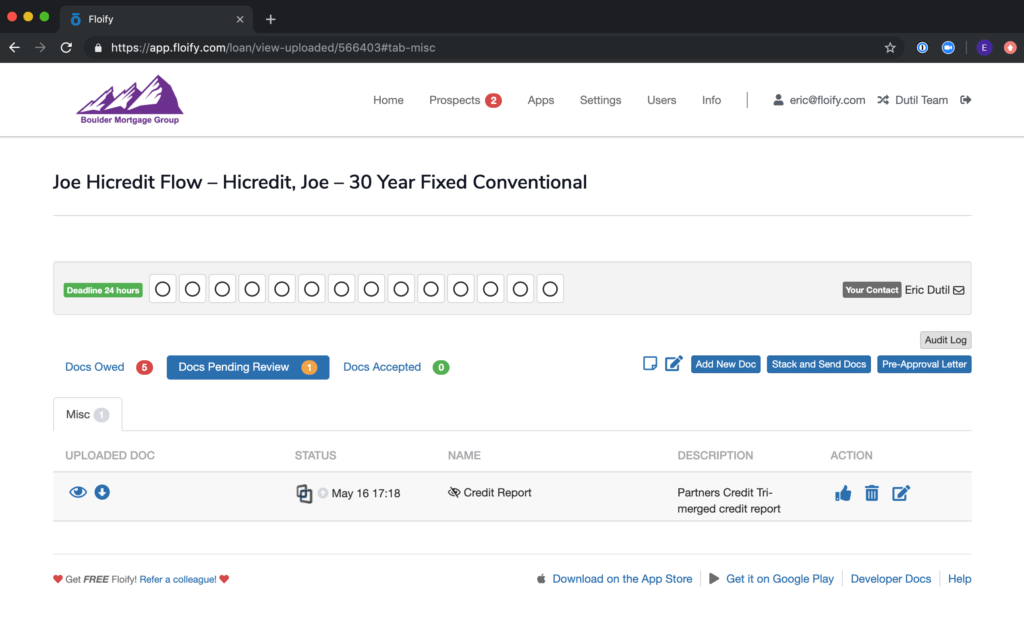 Floify Adds Partners Credit to Growing Library of App Integrations