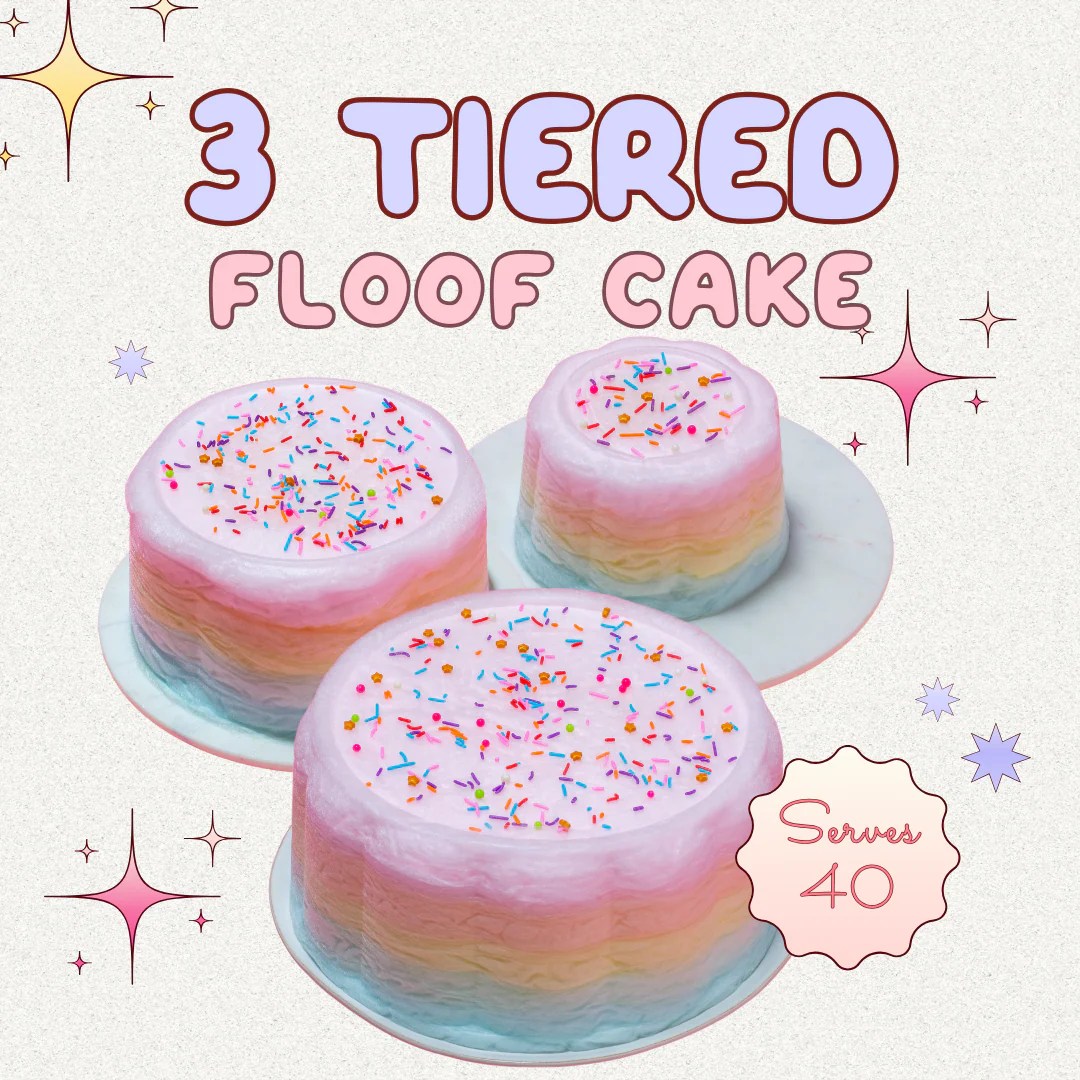 3 Tiered Floof Cake Floof Cotton Candy