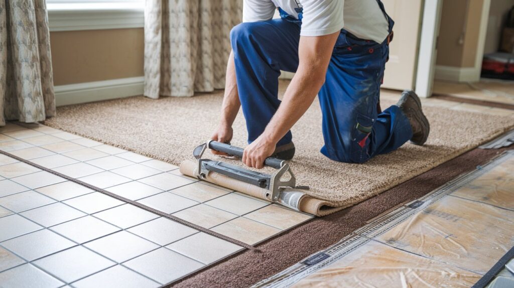 How to Lay Carpet on Tiles Install Carpet Over Tile Like a Pro
