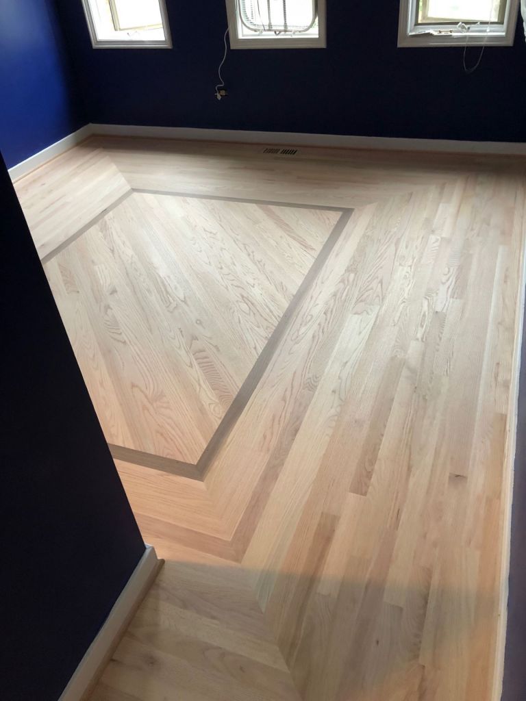 Custom walnut in oak border/ home office Chicago Custom walnut in oak border/ home office Chicago