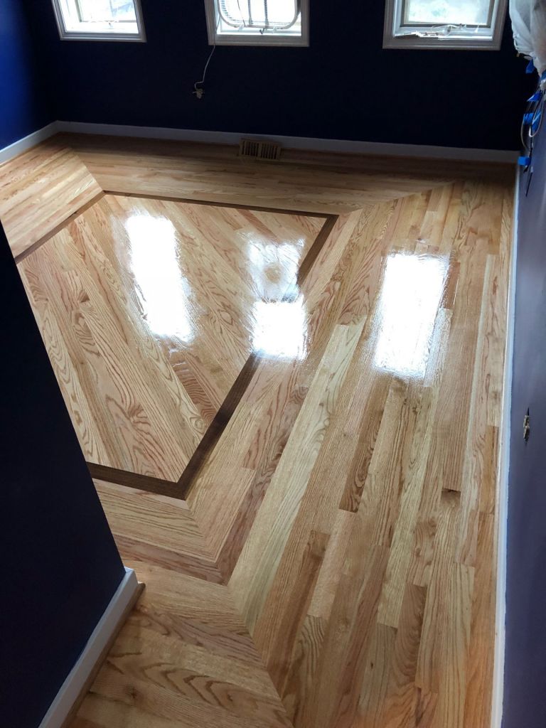 Custom walnut in oak border/ home office Chicago Custom walnut in oak border/ home office Chicago