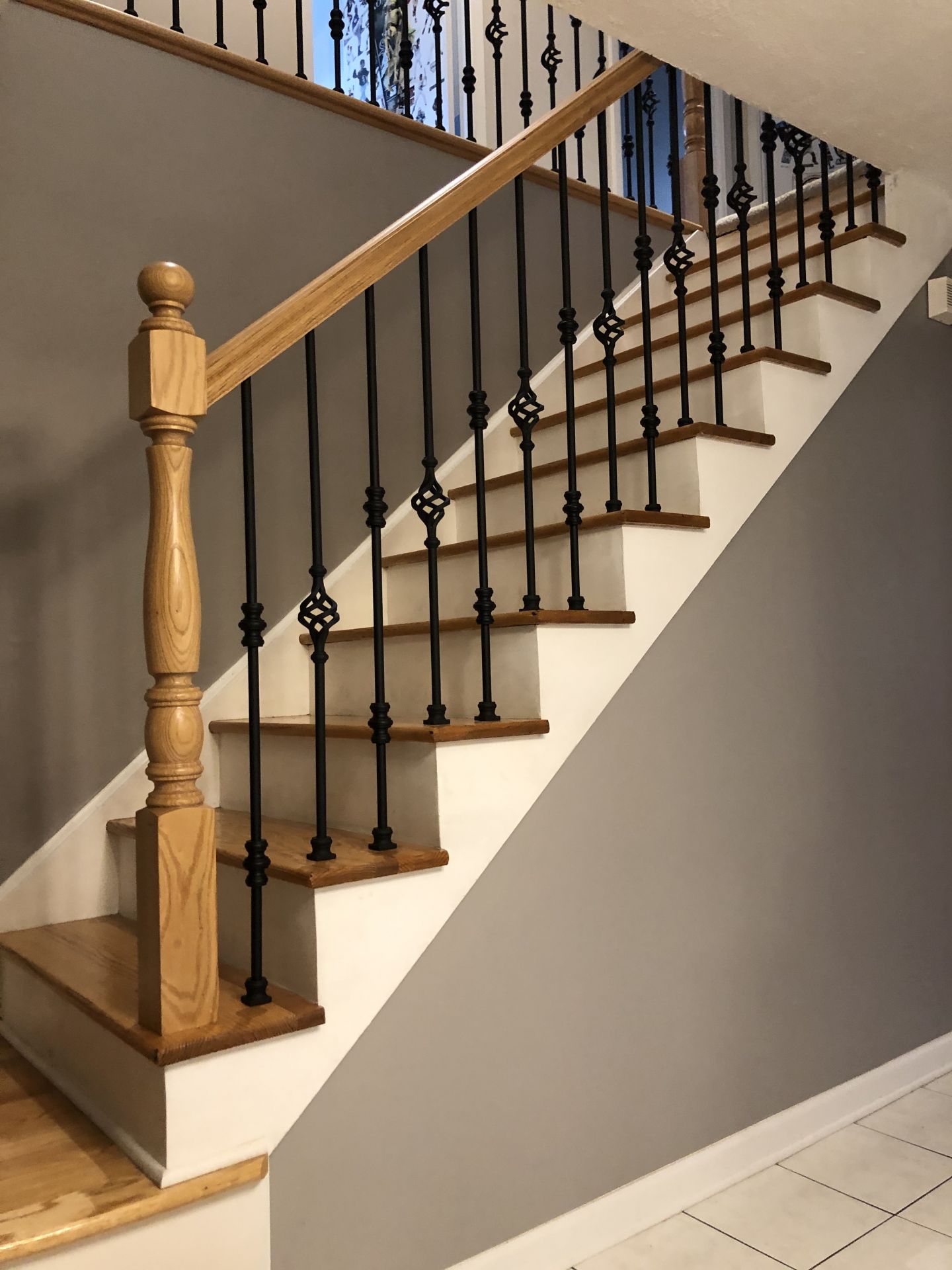 Iron Spindles and oak hand rails Chicago, FLOORecki LLC