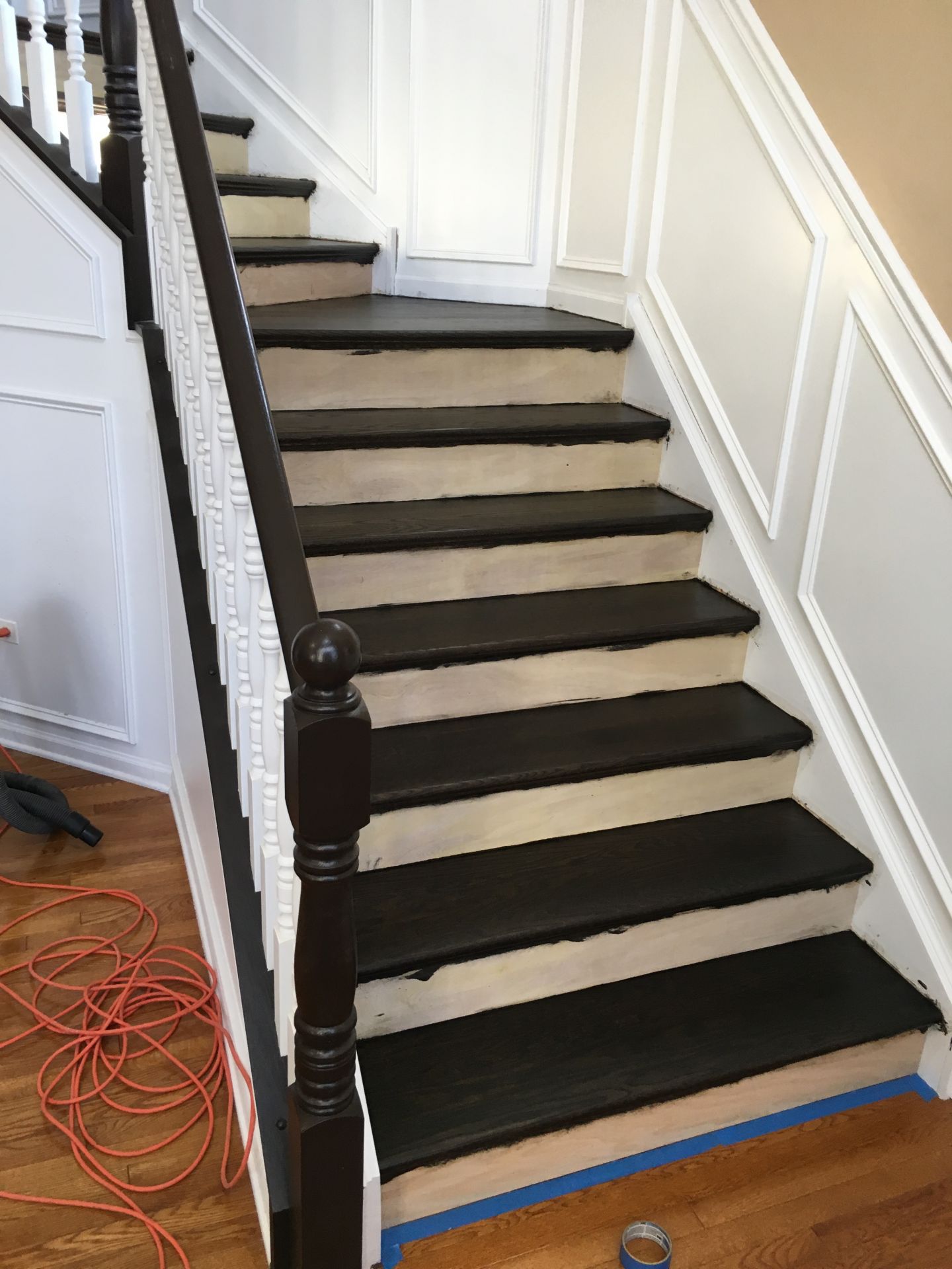 Carpeted to oak stairs transformation Chicago, FLOORecki LLC