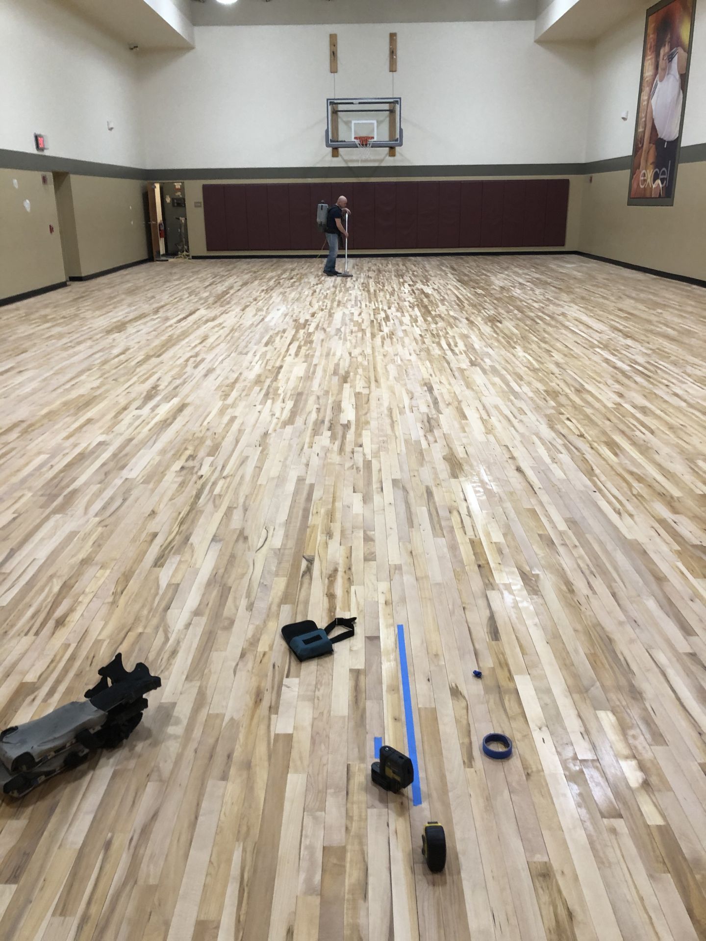 La Fitness basketball court Chicago, FLOORecki LLC, Flooring Installation, Hardwood Flooring