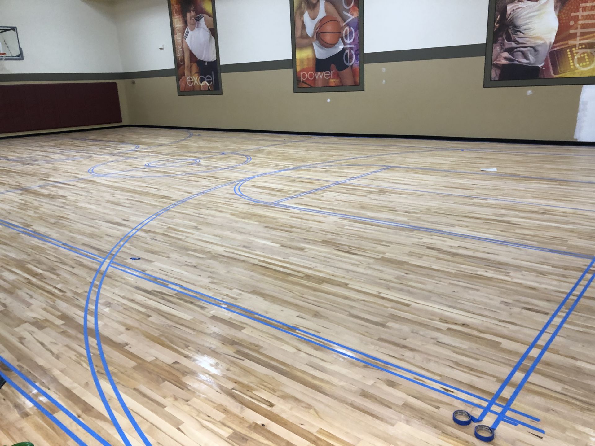 La Fitness basketball court Chicago, FLOORecki LLC, Flooring Installation, Hardwood Flooring