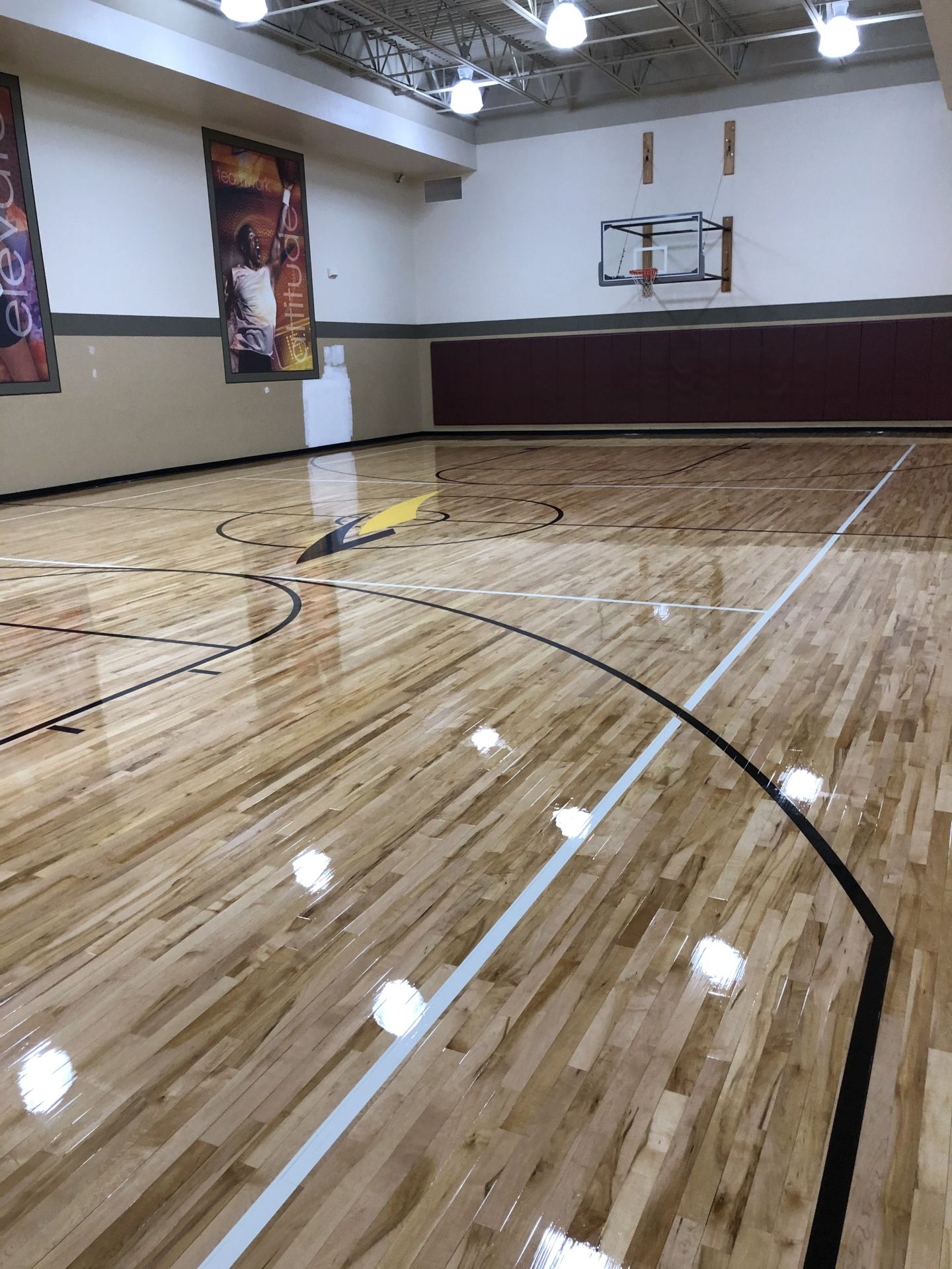 La Fitness basketball court Chicago, FLOORecki LLC, Flooring Installation, Hardwood Flooring