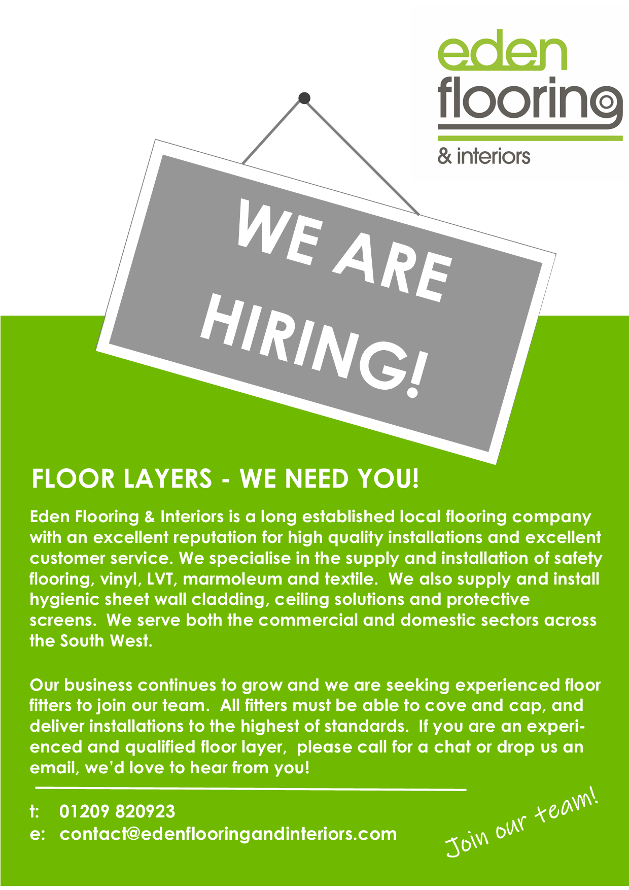 VACANCIES Flooring Cornwall