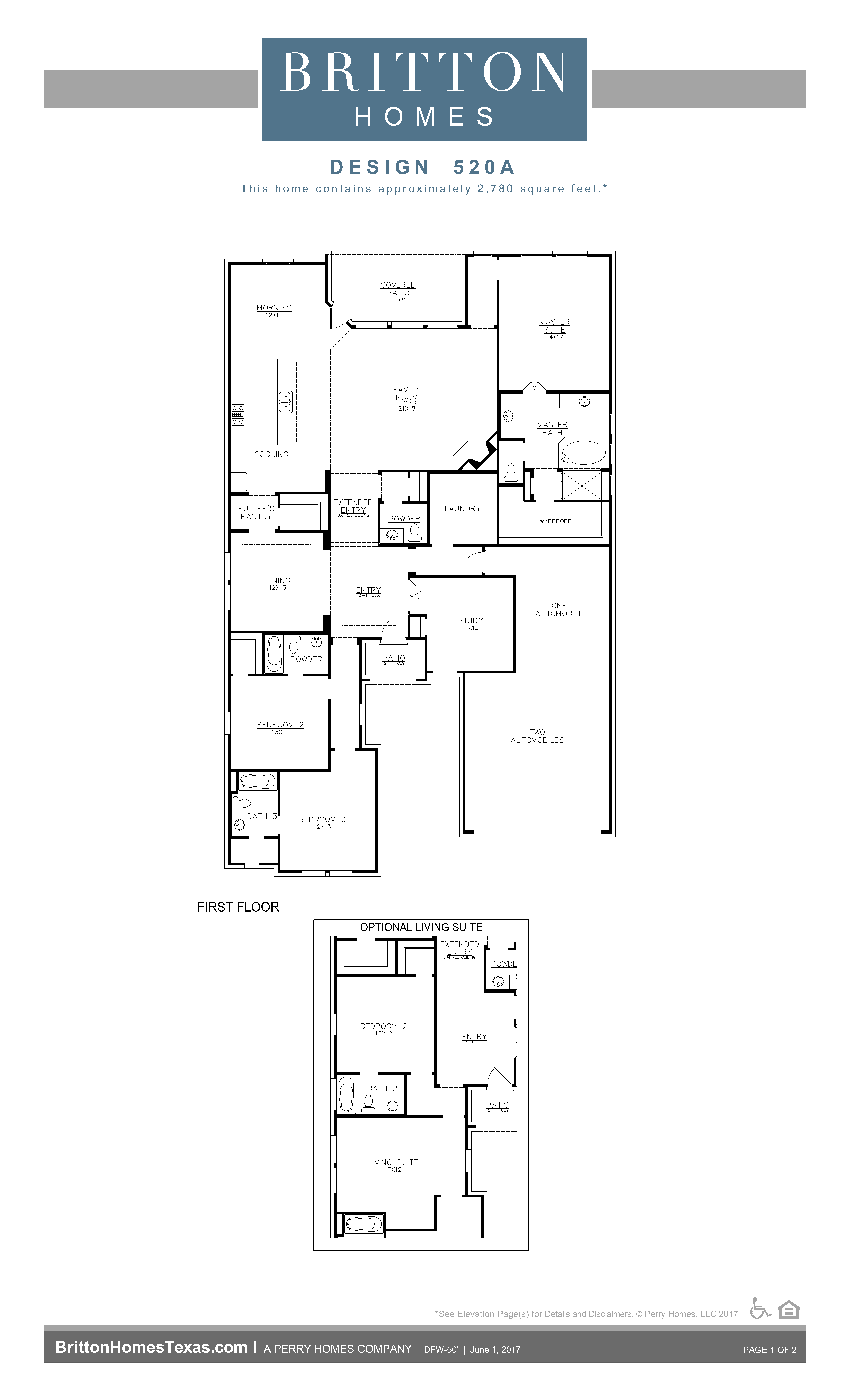Plan 520A by Britton Homes Floor Plan Friday