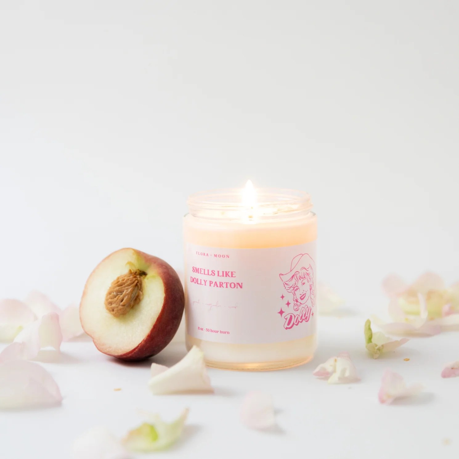 SMELLS LIKE DOLLY PARTON peach + magnolia + wood FLORA + MOON