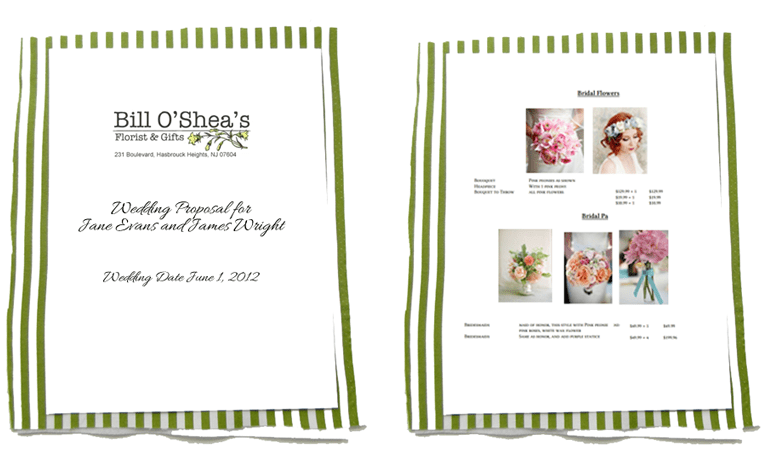 Free Wedding/Event Proposal Manager Floranext Florist Websites