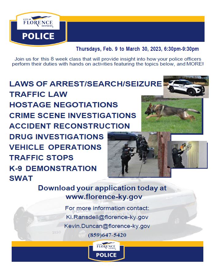 Florence Police Citizen’s Academy City of Florence