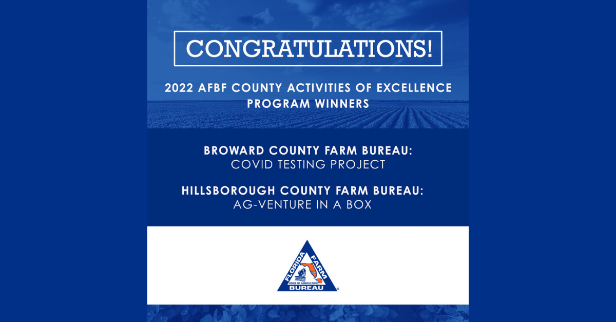 2022 AFBF County Activities of Excellence Program Winners Florida
