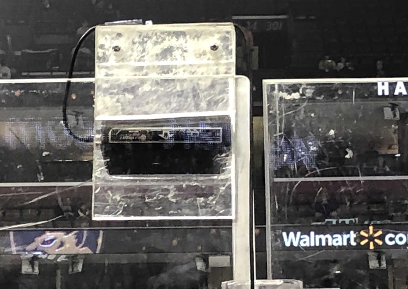 At the Panther’s hockey rink, here’s a piece of equipment A GATOR IN