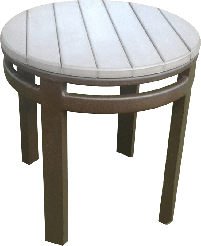 Round Faux Wood Side Table Florida Patio Patio Furniture