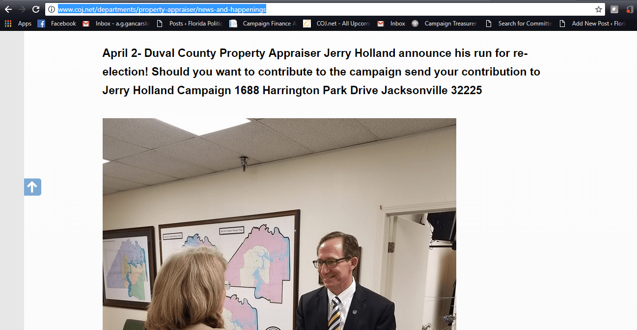 City website (inadvertently) promoted Jacksonville property appraiser's