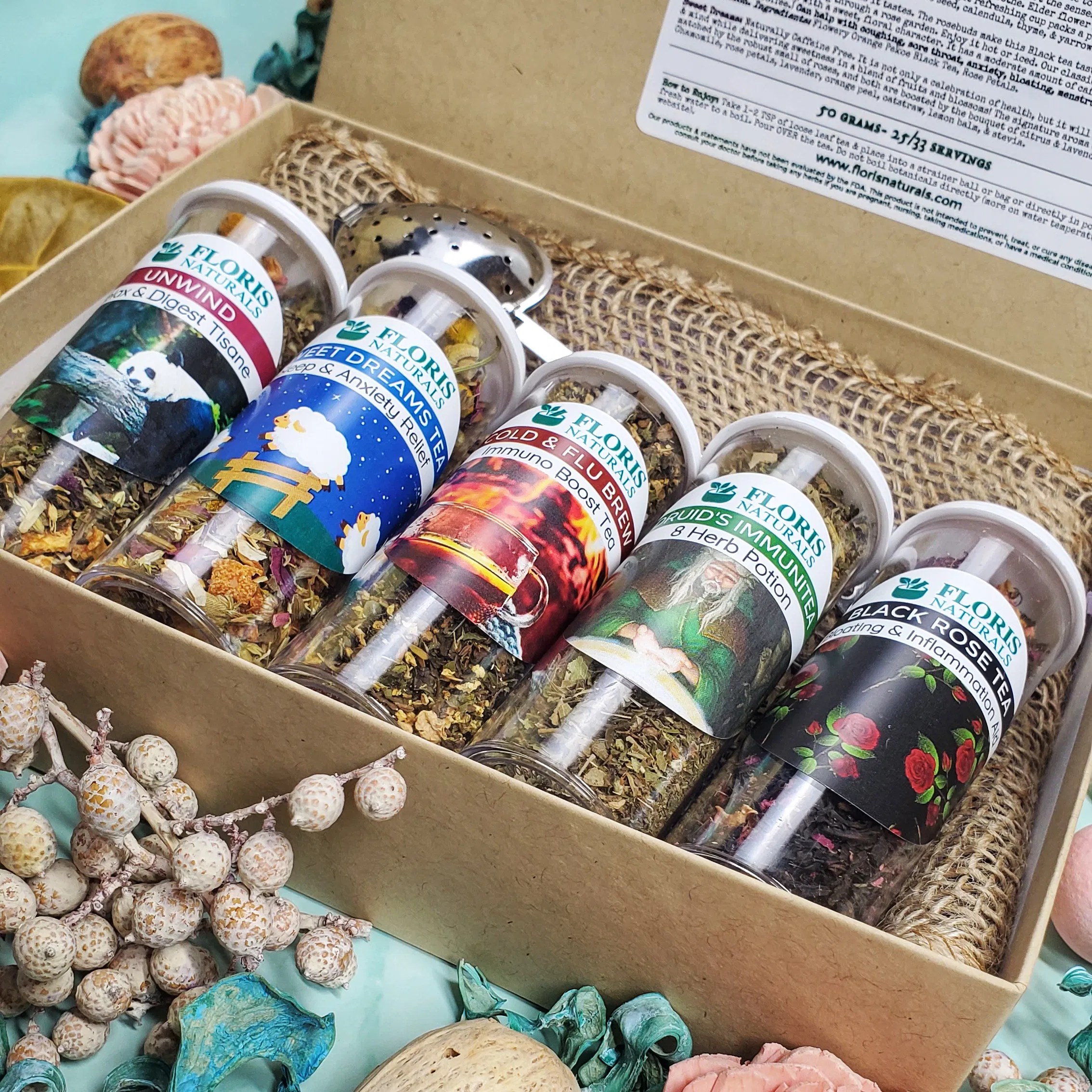 WELLBEING Tea Sampler Gift Box Floris Naturals