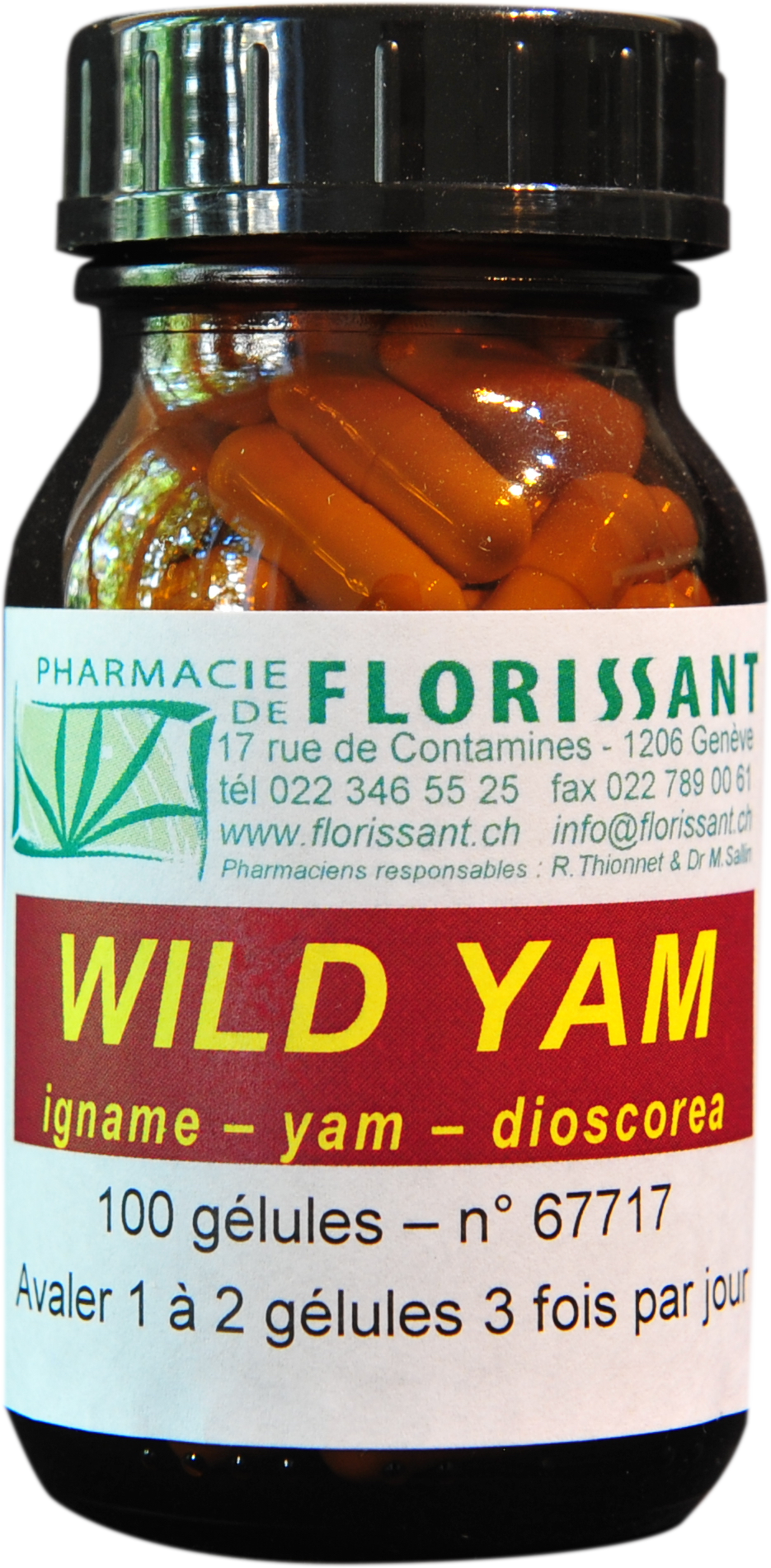 Wild Yam (Dioscorea villosa, igname) 100 caps Pharmacie