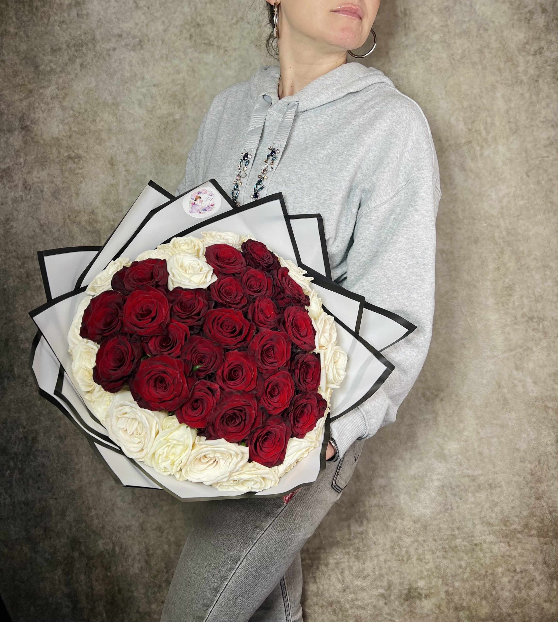 Heart Shaped Bouquet (50 roses) Purple Violet