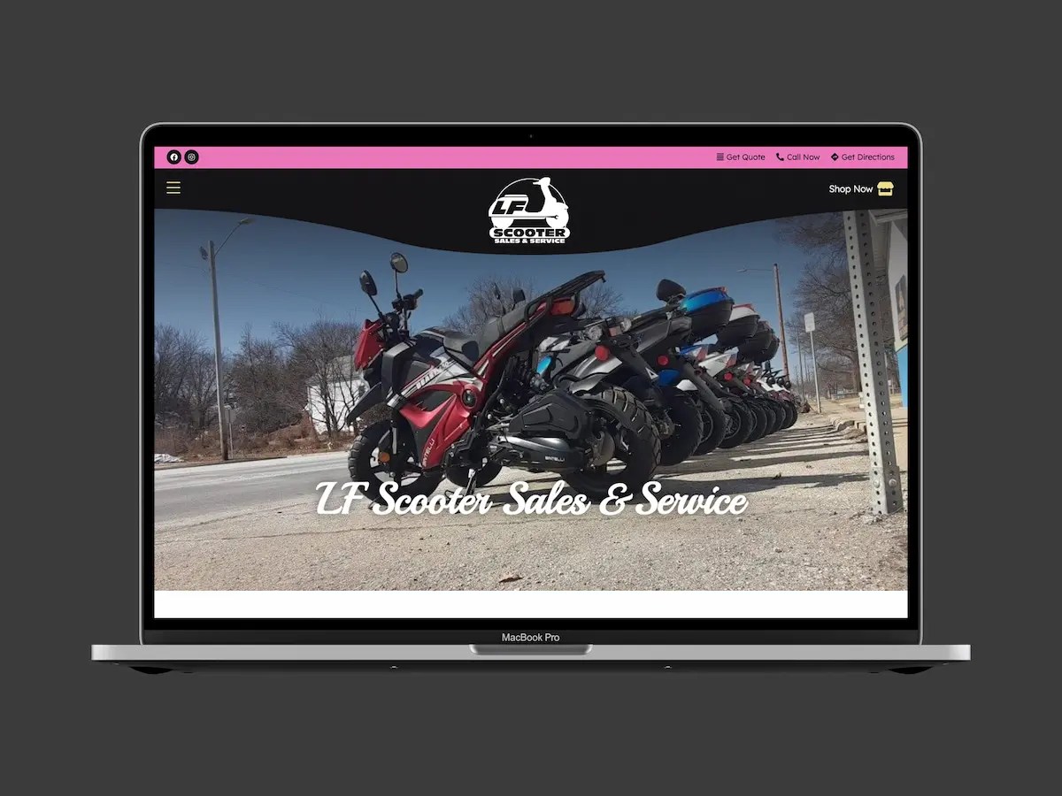 LF Scooter site Design, Graphic Design, Logo Design, Lawrence, KS