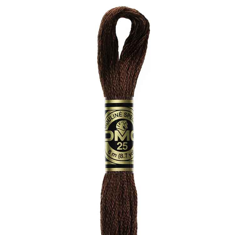 DMC 938 Thread Color Coffee Brown Ultra Dark RGB 361F0E