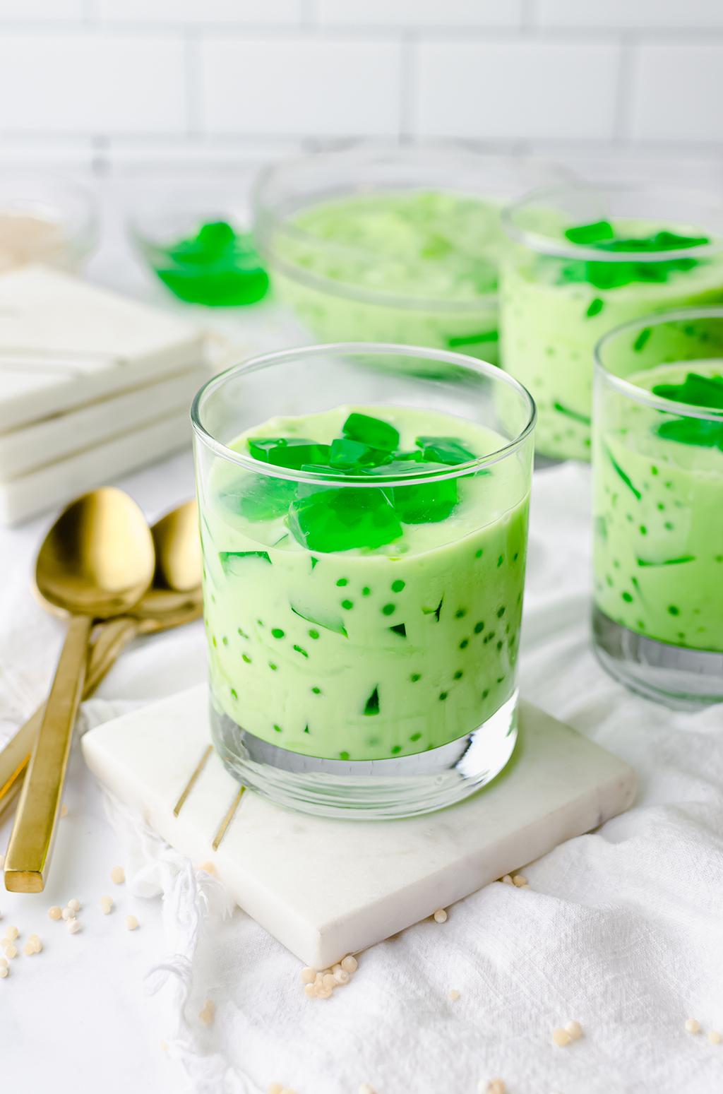 Vegan Buko Pandan (Filipino Coconut Dessert) Floured Frame