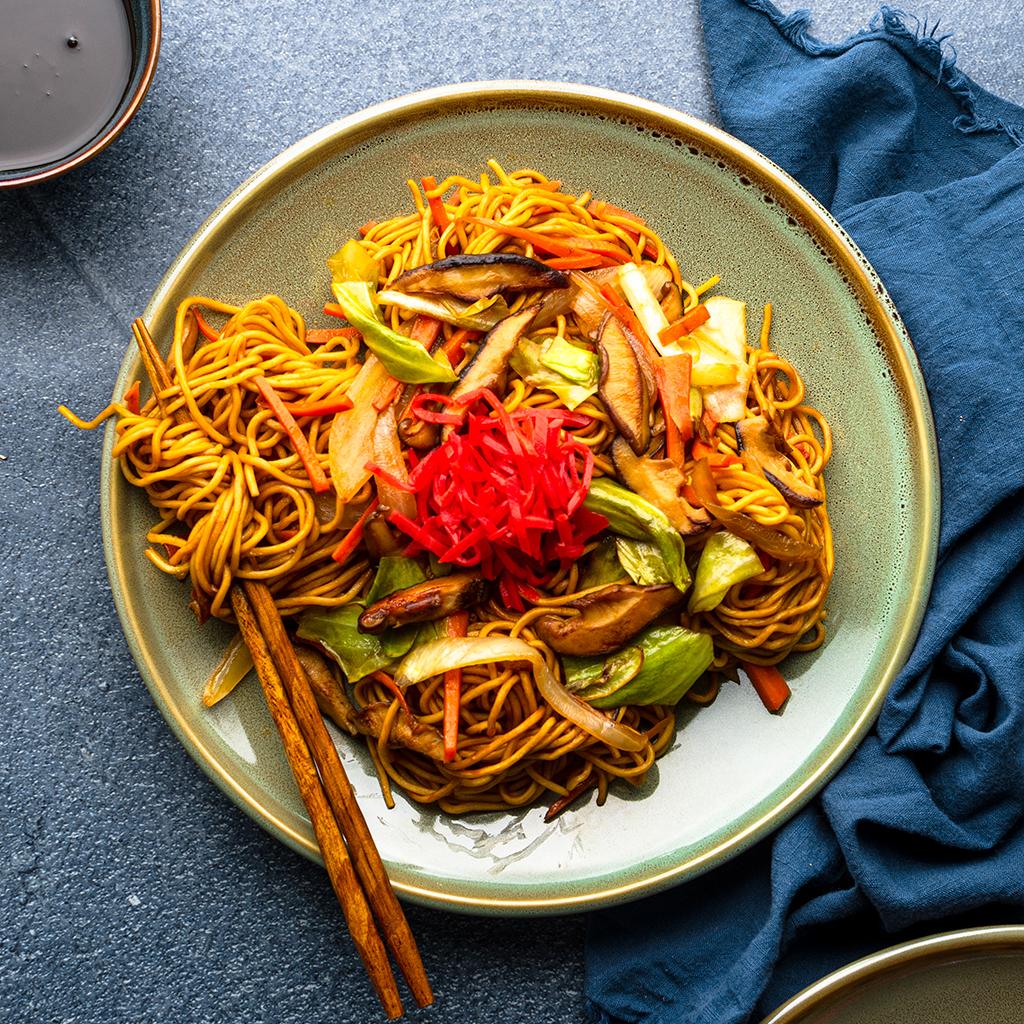 Vegan Yakisoba (Japanese StirFry Noodles) Floured Frame