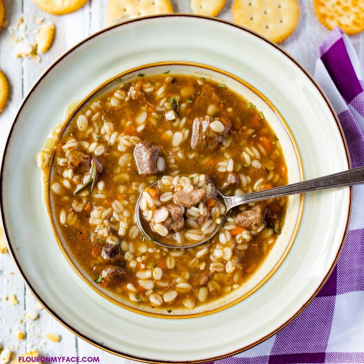 Instant Pot Beef Barley Soup Quick and Delicious Flour On My Face