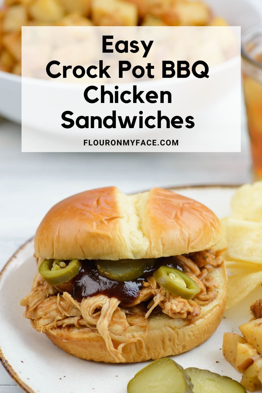 Crock Pot BBQ Pulled Chicken (5 ingredients) Flour On My Face