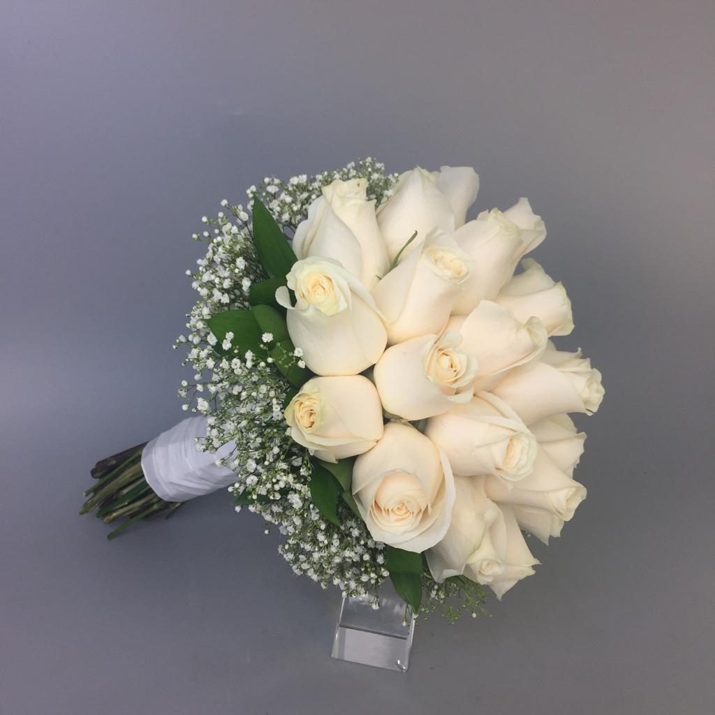 White Roses Bridal Bouquet FlowersAndServices®