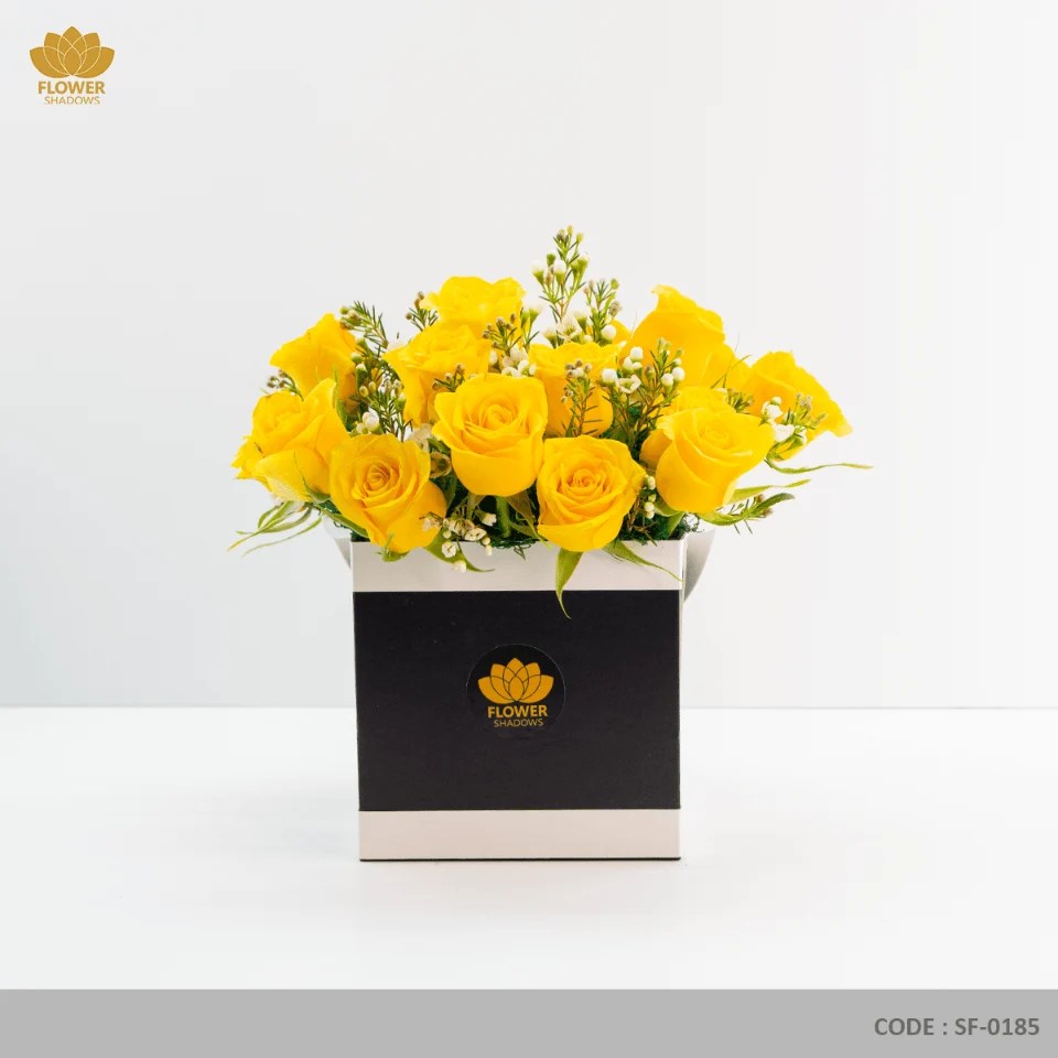 20pcs Yellow Roses Letterbox Flower Shadows