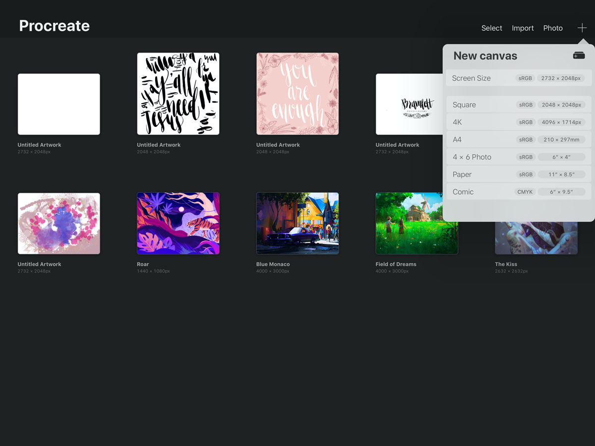 Create Project Procreate