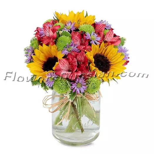 Flower Fields Mason Jar » Flower Delivery To Russia