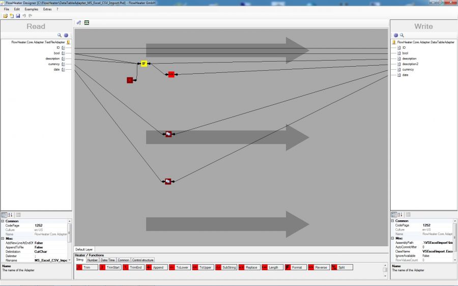 MS Excel CSV import using » FlowHeater