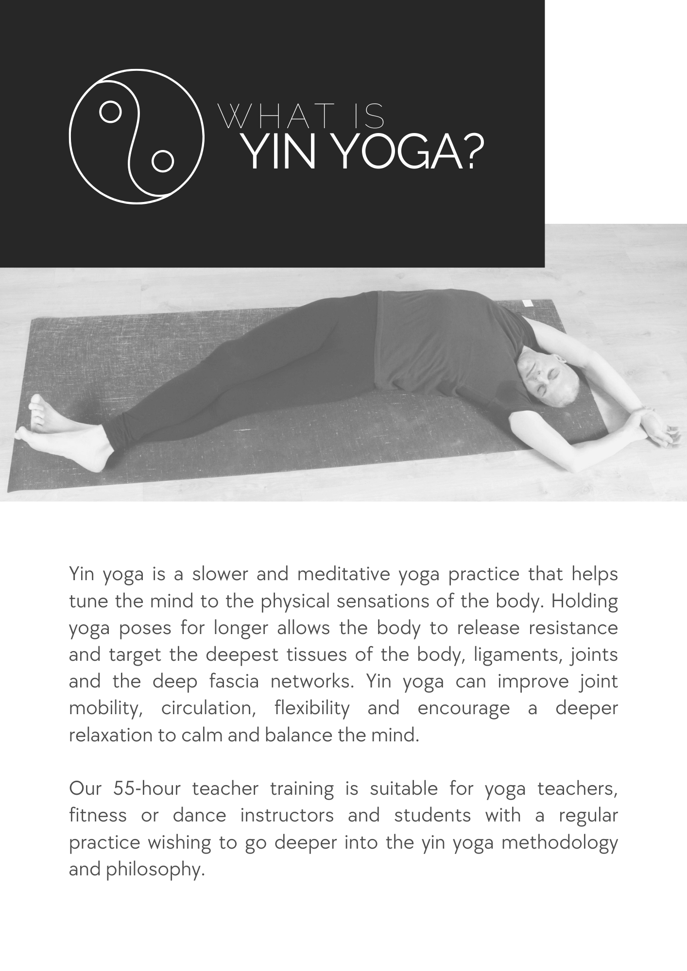 Yin Yoga Teacher Training March 2023 Prospectus Flow Hot Yoga & Pilates