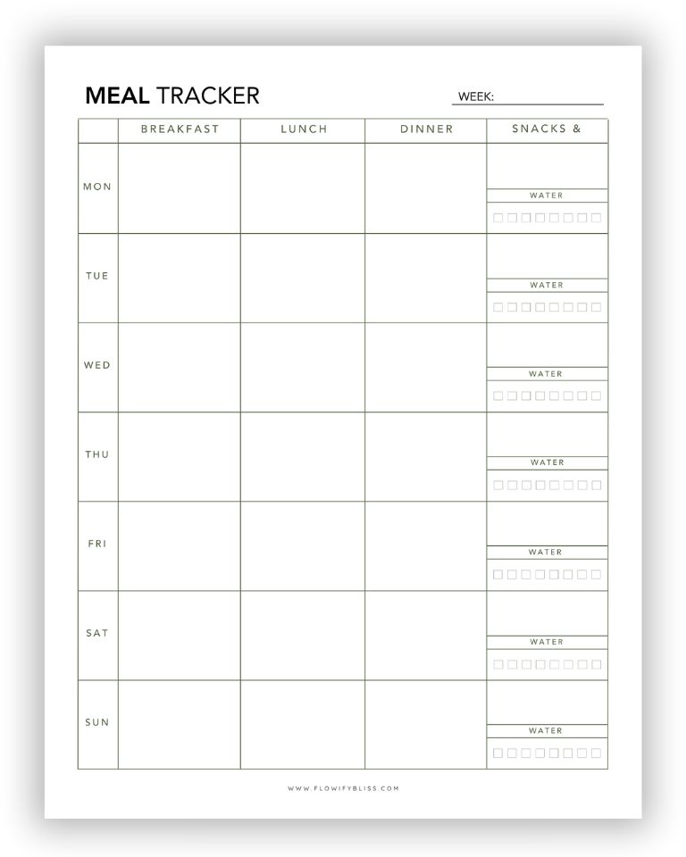 Free Printable Meal Planner - Flowify Bliss