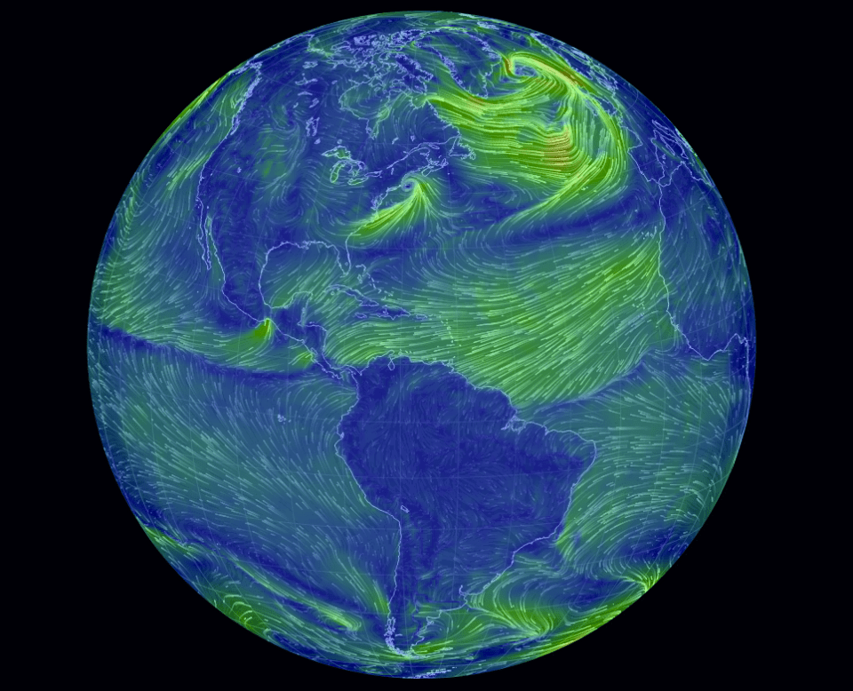 Air Wind Map Particulates Globe Earth wind map FlowingData