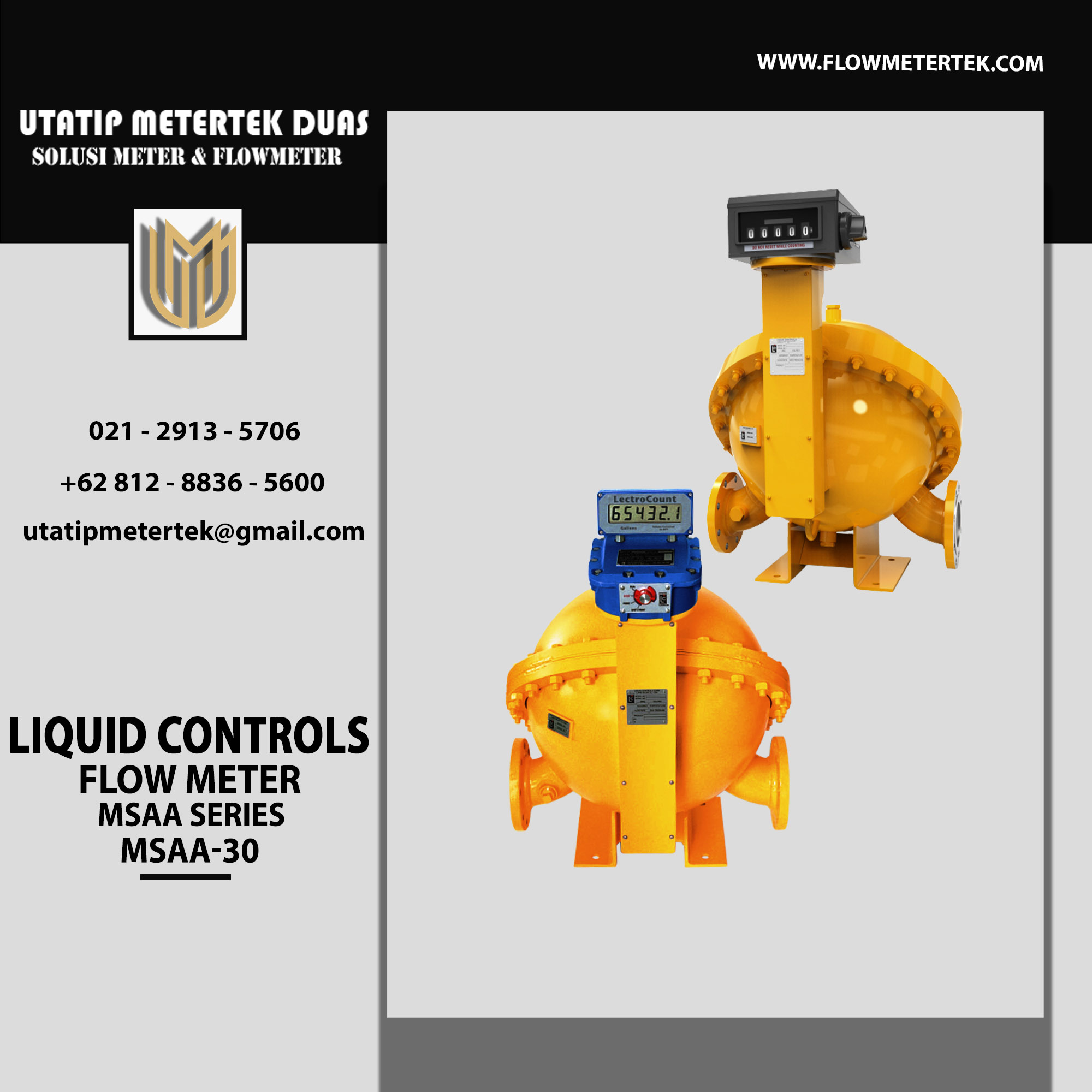 Liquid Controls Flow Meter MSAA30 Utatip Metertek Duas