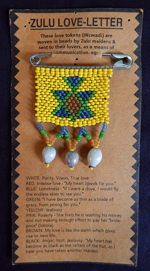 Zulu love letter in symbolic bead colorsFLK131 Gallery of Folklore & Popular Culture