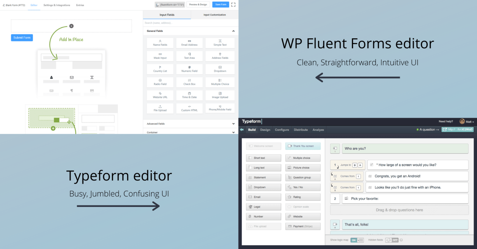 Typeform vs WP Fluent Forms Features Compared Fluent Forms