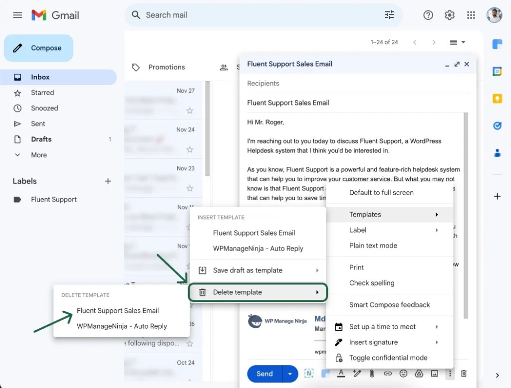 How To Create Gmail Canned Response Fluent Support