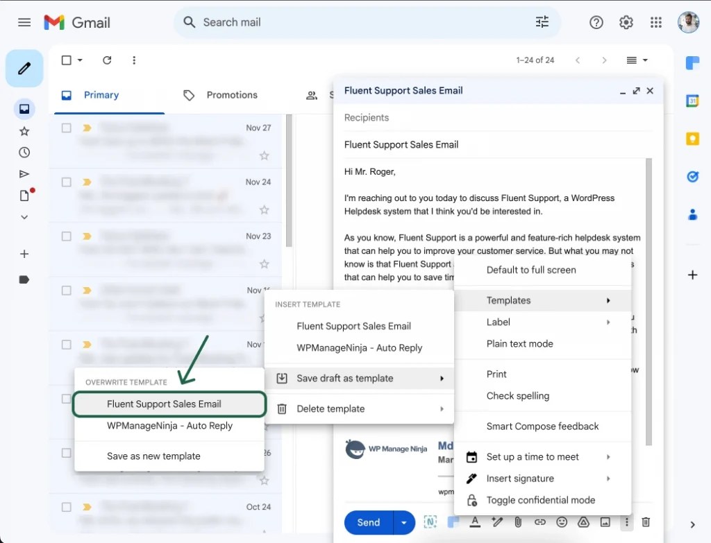How To Create Gmail Canned Response Fluent Support